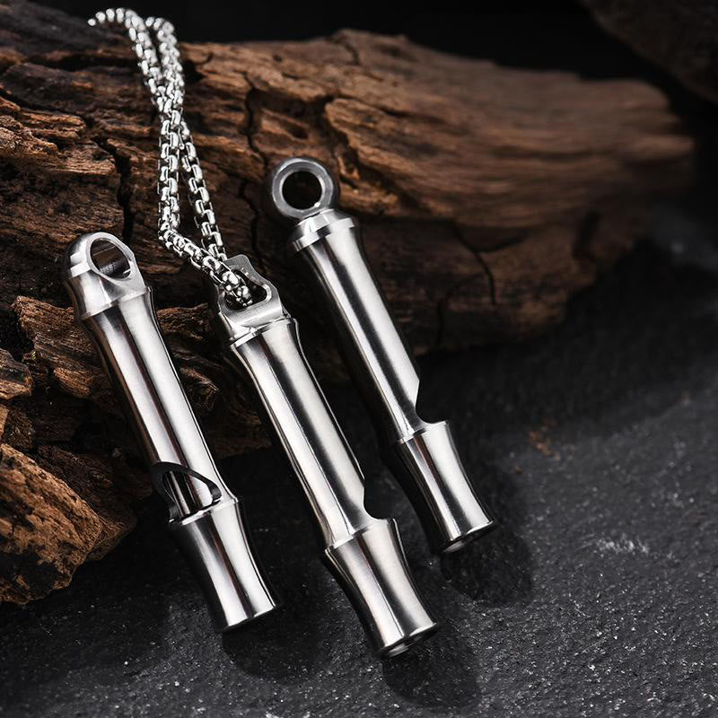Outdoor Titanium Alloy EDC-Tool Single Tube High Decibel Whistle - image 1