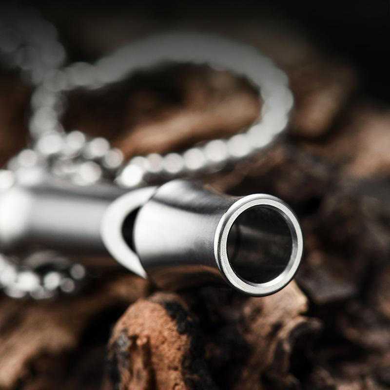 Outdoor Titanium Alloy EDC-Tool Single Tube High Decibel Whistle - image 1