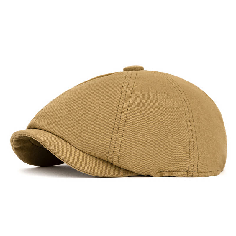 Spring & Summer British Retro Octagonal Hat Beret - Khaki - Adjustable (22 1/2"-24") - image 1