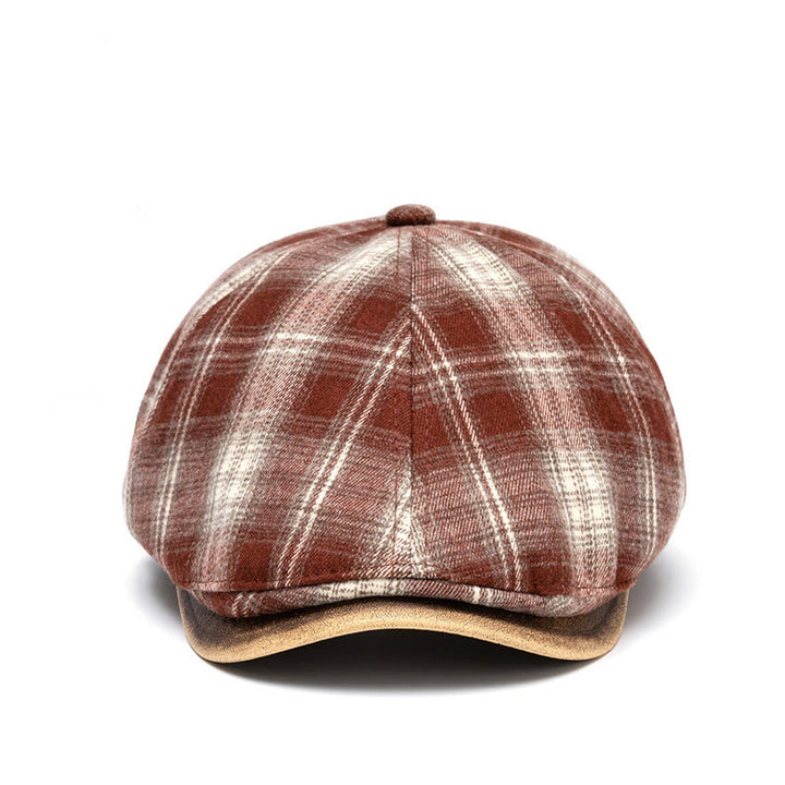 Autumn & Winter Artistic Retro Versatile Checkered Beret - image 3