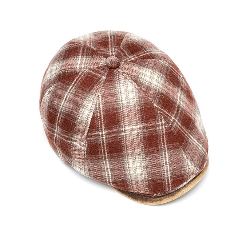 Autumn & Winter Artistic Retro Versatile Checkered Beret - image 6