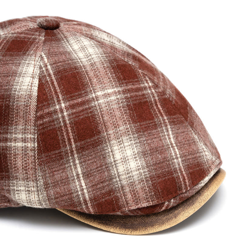 Autumn & Winter Artistic Retro Versatile Checkered Beret - image 2