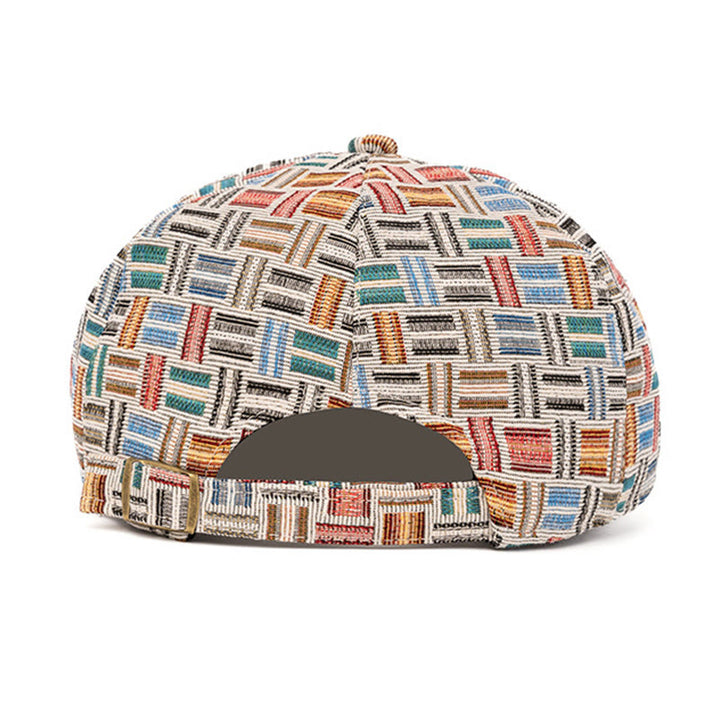 Artistic Retro Colored Jacquard Checkered Beret Hat - image 5