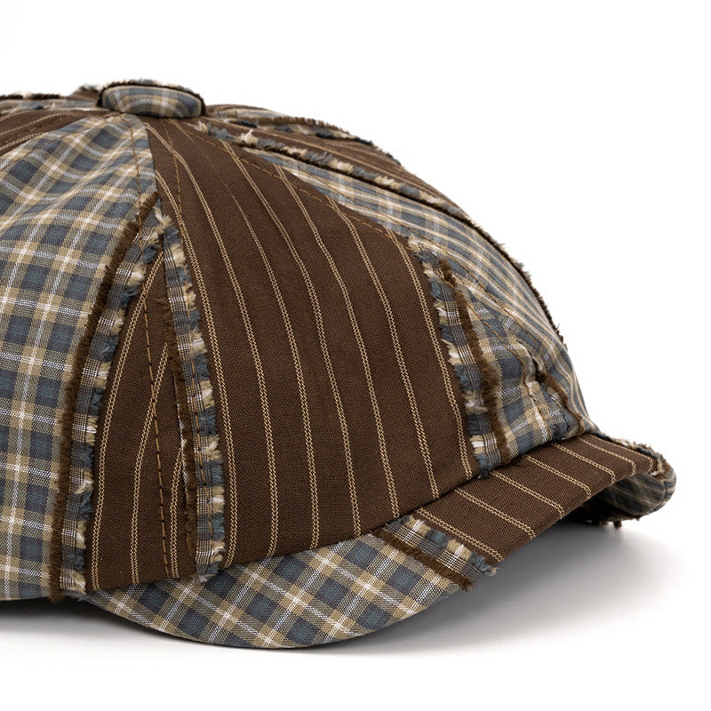 Retro Fashion Color Blocked Beret Suitable For Spring And Summer - image 5