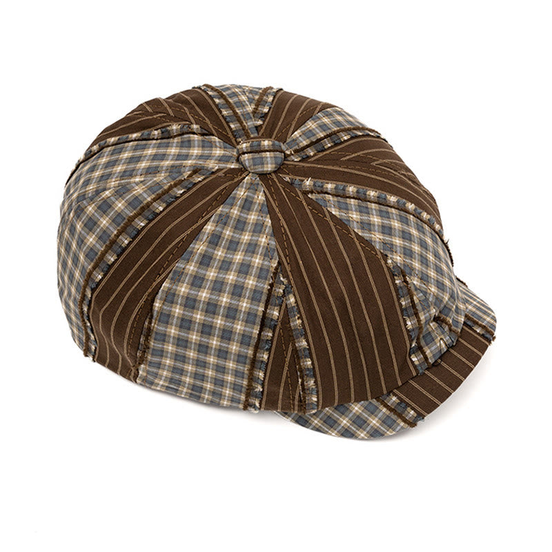 Retro Fashion Color Blocked Beret Suitable For Spring And Summer - image 3