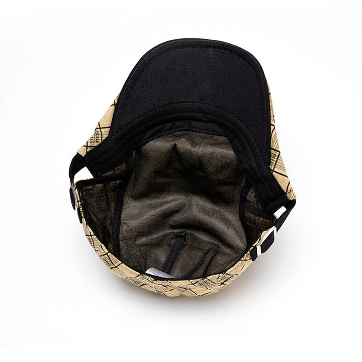 Spring And Summer Fashion Pure Cotton Striped&Checkered Beret Hat - image 7