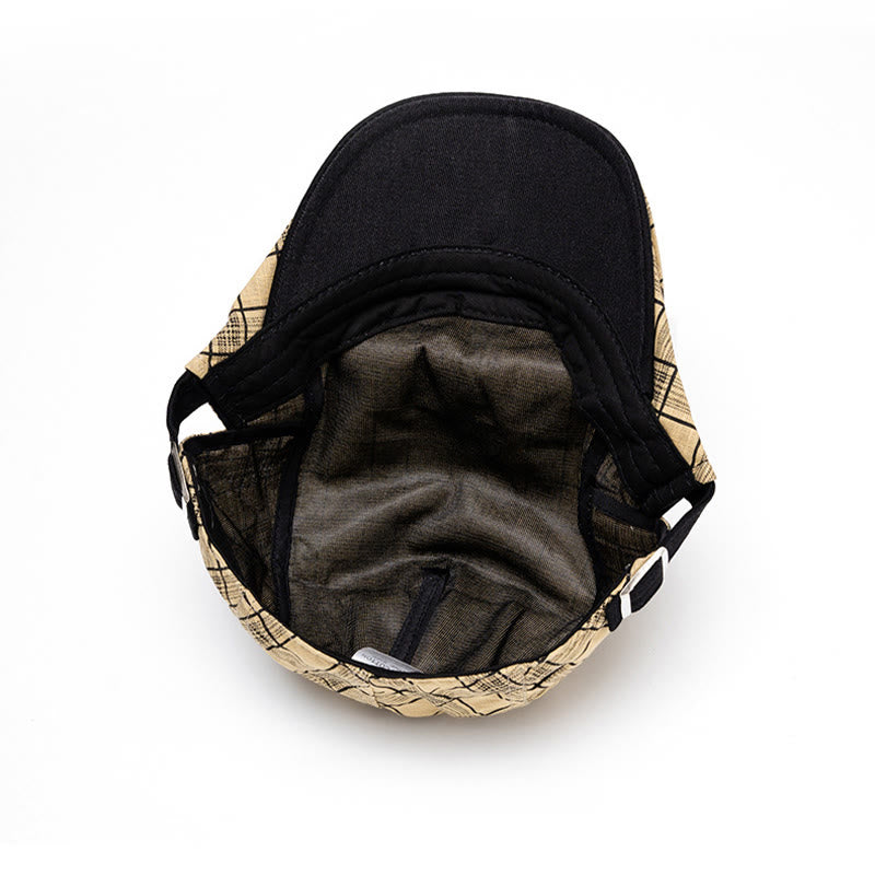 Spring And Summer Fashion Pure Cotton Striped&Checkered Beret Hat - image 8