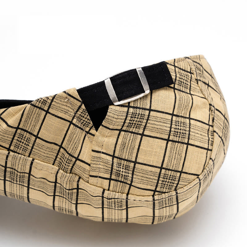 Spring And Summer Fashion Pure Cotton Striped&Checkered Beret Hat - image 6