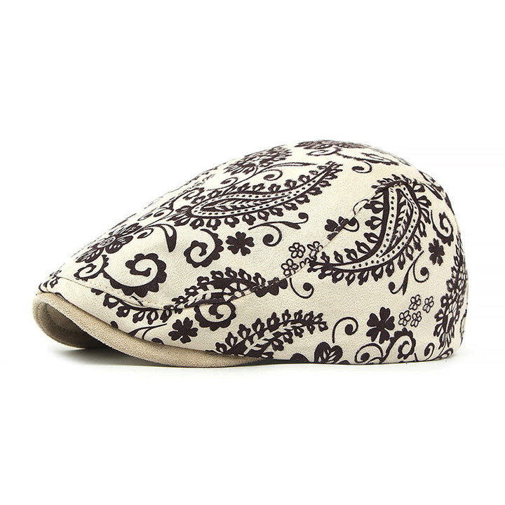Ethnic Style Personalized Cashew Print Beret Hat - Beige - Adjustable (21 5/8"-22 7/8") - image 9