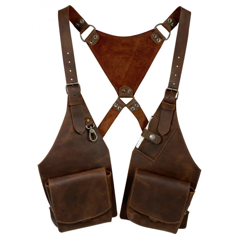 Medieval Style Large-Pocket Wallet Armpit Shoulder Bag - Brown - image 0