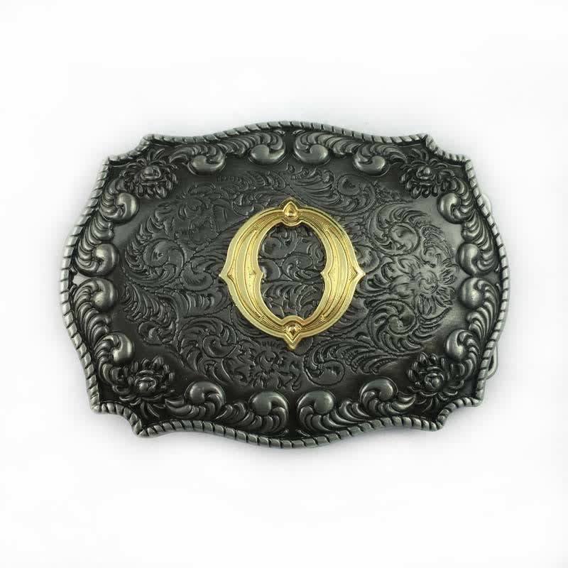 Men's DIY Alphabet Initial Letter Buckle Leather Belt - O - Without Belt - image 17