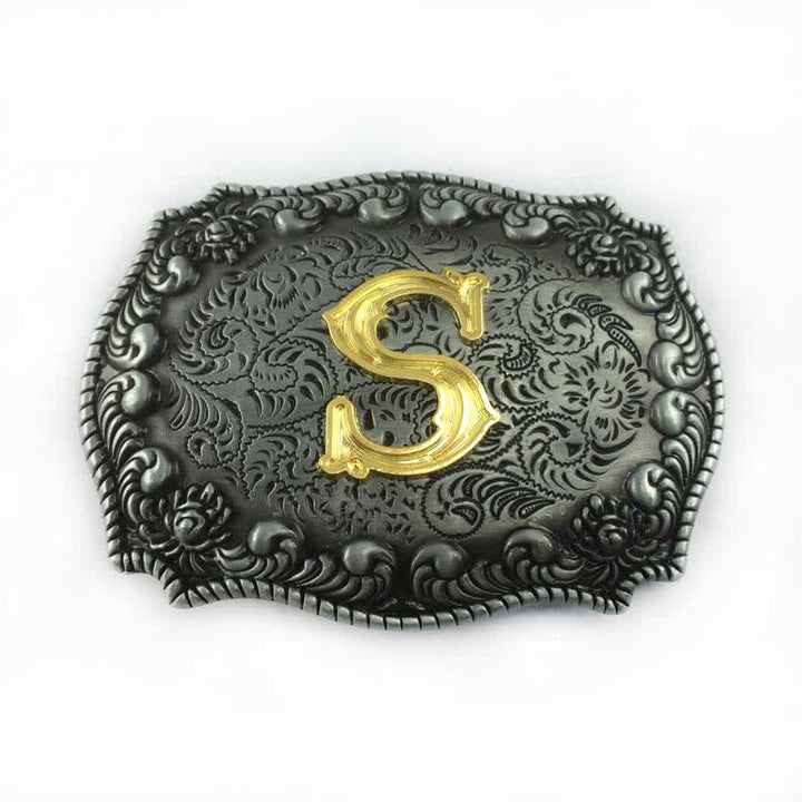 Men's DIY Alphabet Initial Letter Buckle Leather Belt - S - Without Belt - image 21