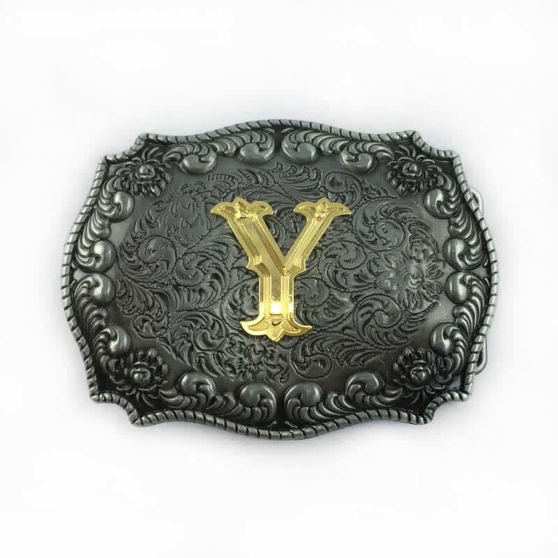 Men's DIY Alphabet Initial Letter Buckle Leather Belt - Y - Without Belt - image 28