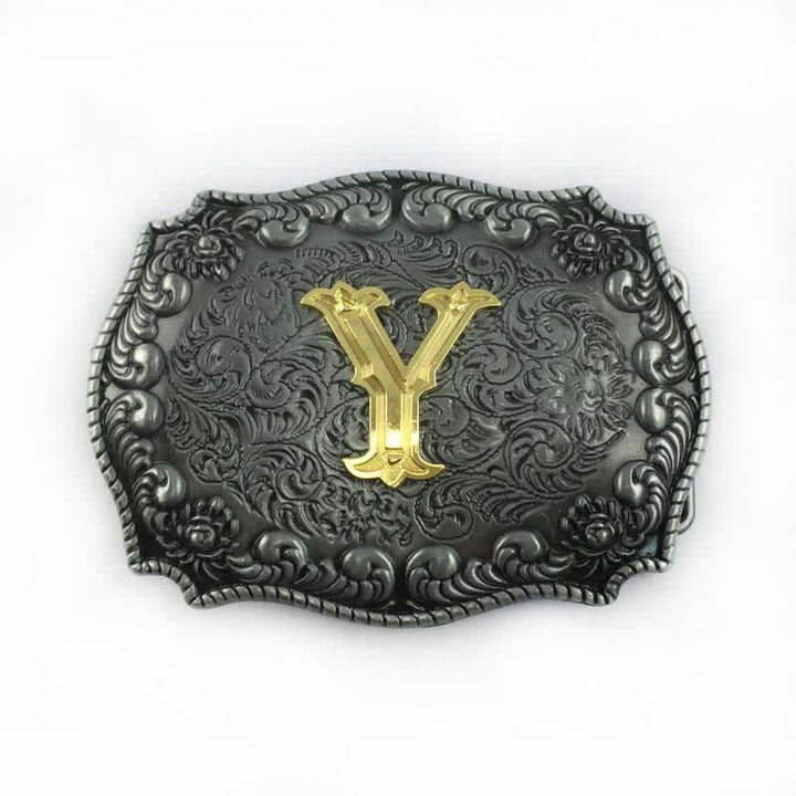 Men's DIY Alphabet Initial Letter Buckle Leather Belt - Y - Without Belt - image 28