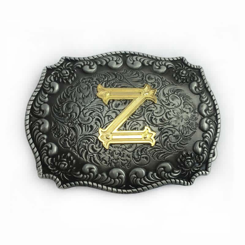 Men's DIY Alphabet Initial Letter Buckle Leather Belt - Z - Without Belt - image 28