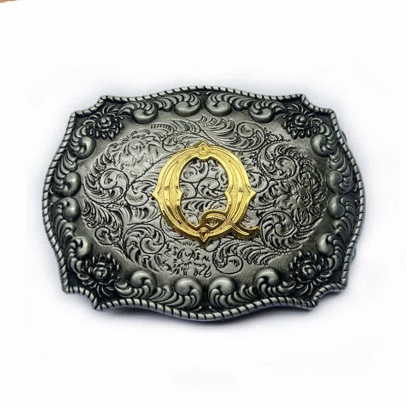 Men's DIY Alphabet Initial Letter Buckle Leather Belt - Q - Without Belt - image 20