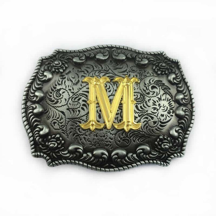 Men's DIY Alphabet Initial Letter Buckle Leather Belt - M - Without Belt - image 16