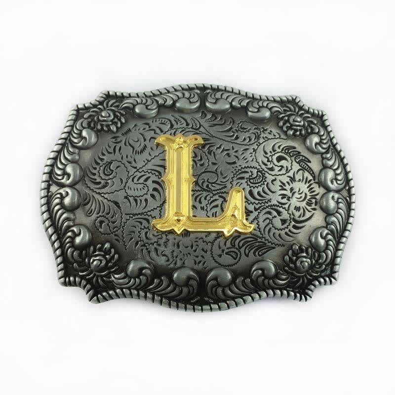 Men's DIY Alphabet Initial Letter Buckle Leather Belt - L - Without Belt - image 14
