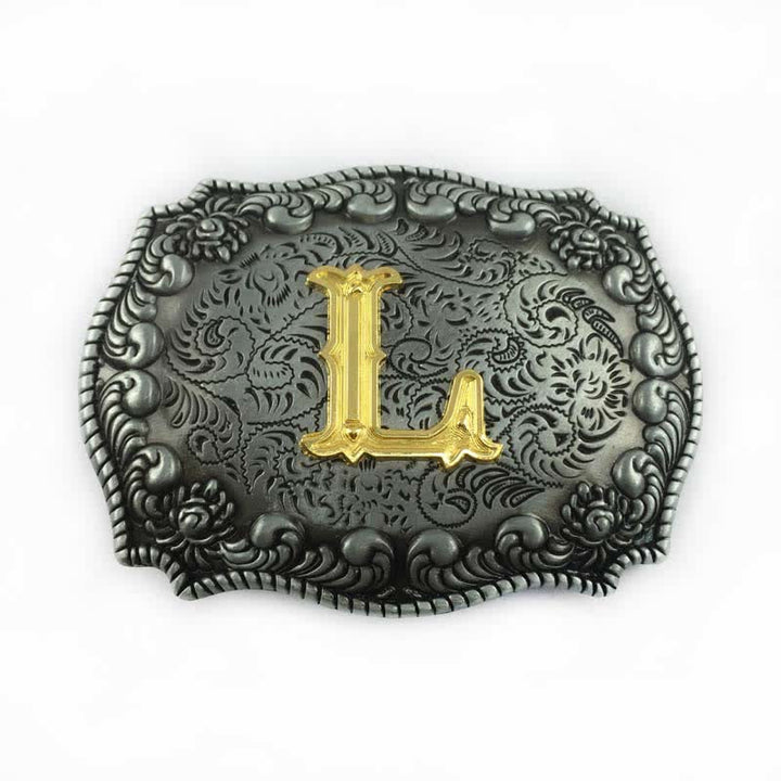 Men's DIY Alphabet Initial Letter Buckle Leather Belt - L - Without Belt - image 14