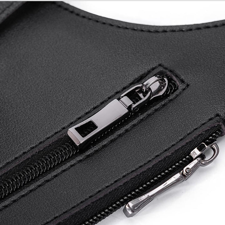 Outdoor Multi-Pocket High-Capacity Leather Underarm Shoulder Bag - image 6