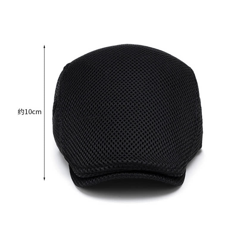 Solid Color Summer Mesh Flat Top Beret Hat - image 3
