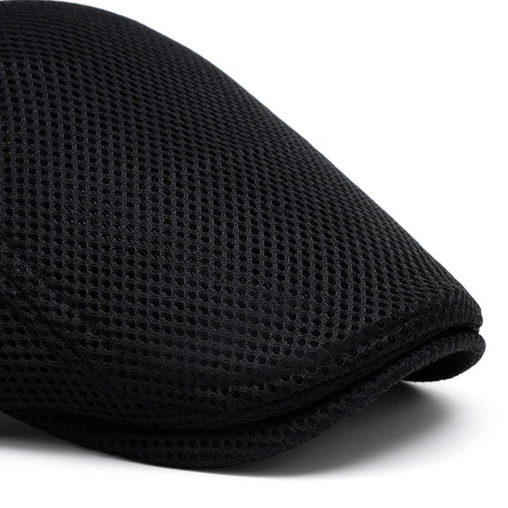 Solid Color Summer Mesh Flat Top Beret Hat - image 3