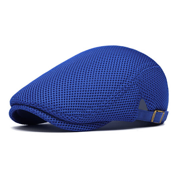 Solid Color Summer Mesh Flat Top Beret Hat - Royal - Adjustable (22"-23 5/8") - image 12