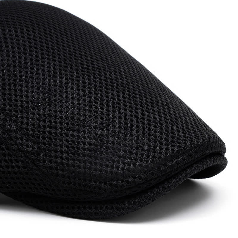Solid Color Summer Mesh Flat Top Beret Hat - image 3