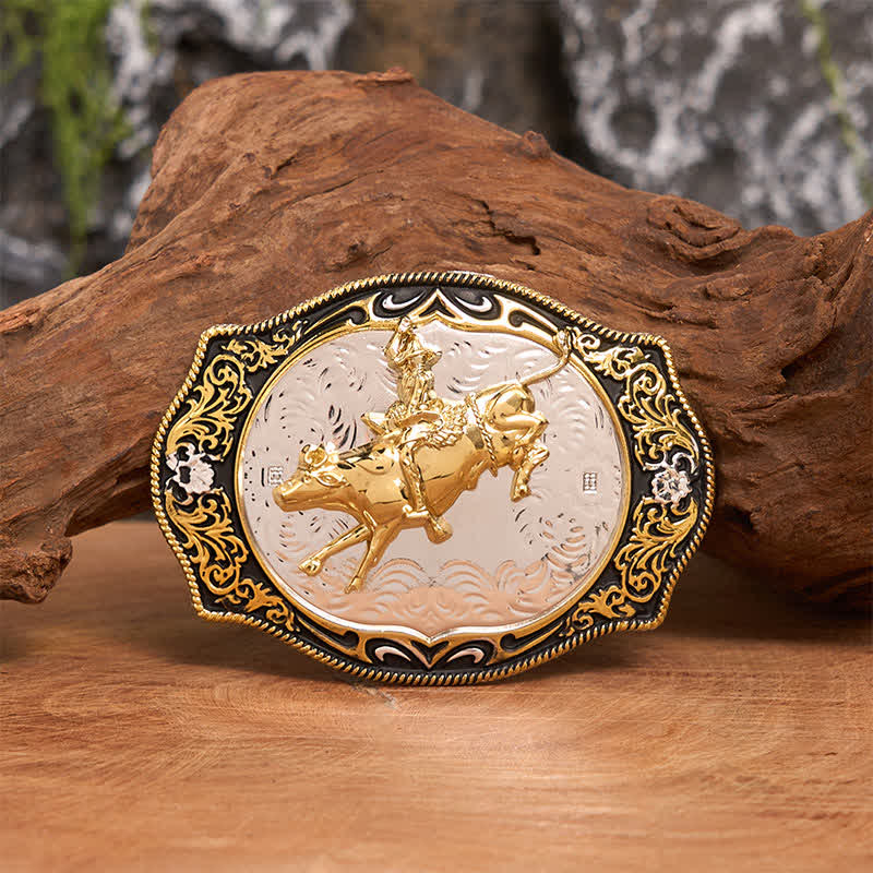 Gold & Black DIY Western Horse Riding Knight Cowboy Buckle Leather Belt - Horse Riding - Without Belt - Not Included Belt - image 0