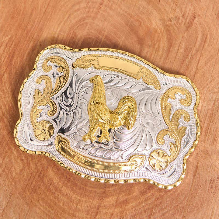 Gold Rooster DIY Western Cowboy Buckle Leather Belt - image 3