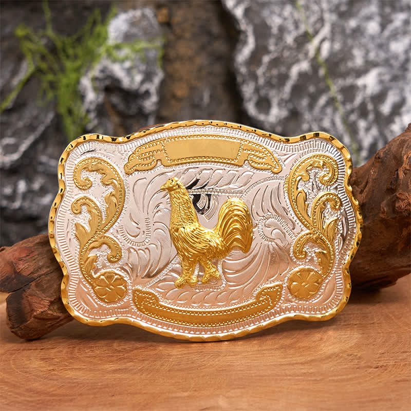 Gold Rooster DIY Western Cowboy Buckle Leather Belt - Rooster - Without Belt - Not Included Belt - image 1