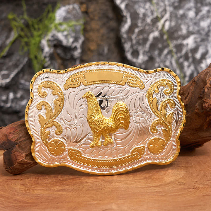 Gold Rooster DIY Western Cowboy Buckle Leather Belt - Rooster - Without Belt - Not Included Belt - image 0