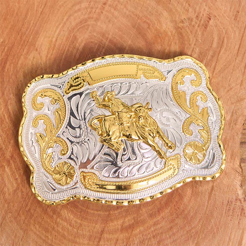 Gold Horseback Riding DIY Western Cowboy Buckle Leather Belt - image 2