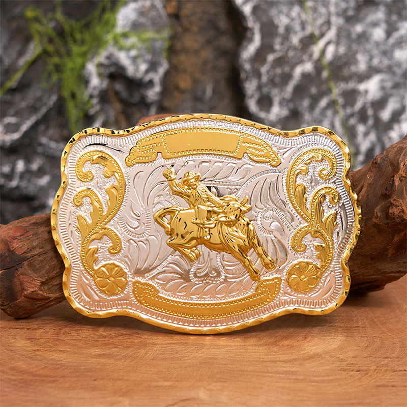 Gold Horseback Riding DIY Western Cowboy Buckle Leather Belt - Horseback Riding - Without Belt - Not Included Belt - image 1