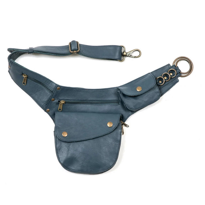 Retro Leisure Travel Hiking Women's Phone Bag Wallet Belt Bag - Blue - image 8
