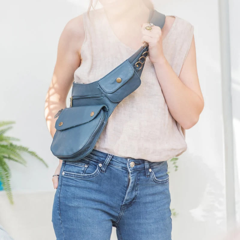 Retro Leisure Travel Hiking Women's Phone Bag Wallet Belt Bag - image 5