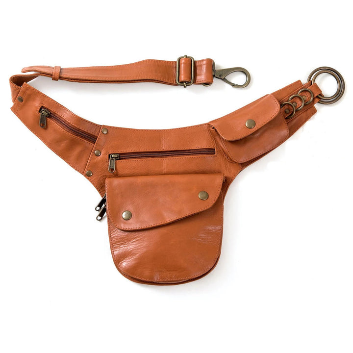 Retro Leisure Travel Hiking Women's Phone Bag Wallet Belt Bag - Orange - image 10