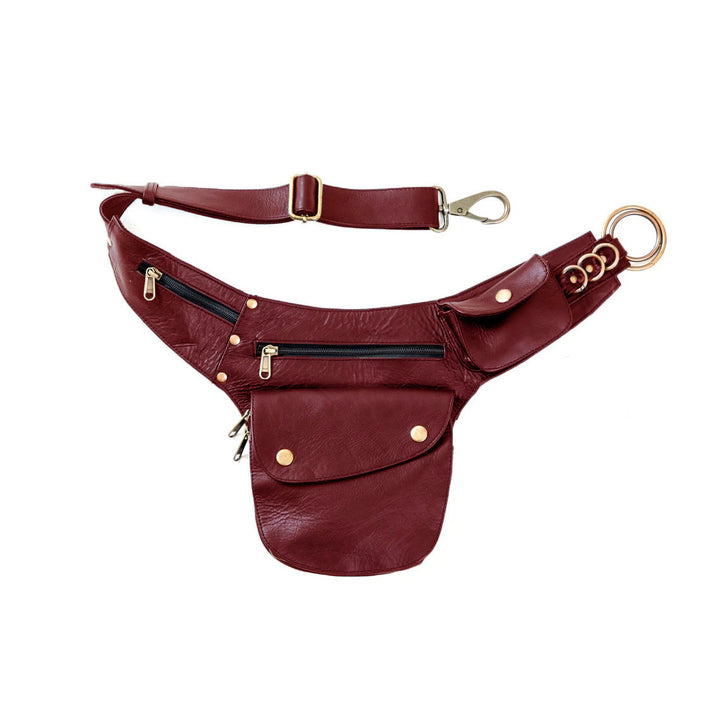 Retro Leisure Travel Hiking Women's Phone Bag Wallet Belt Bag - Red - image 7