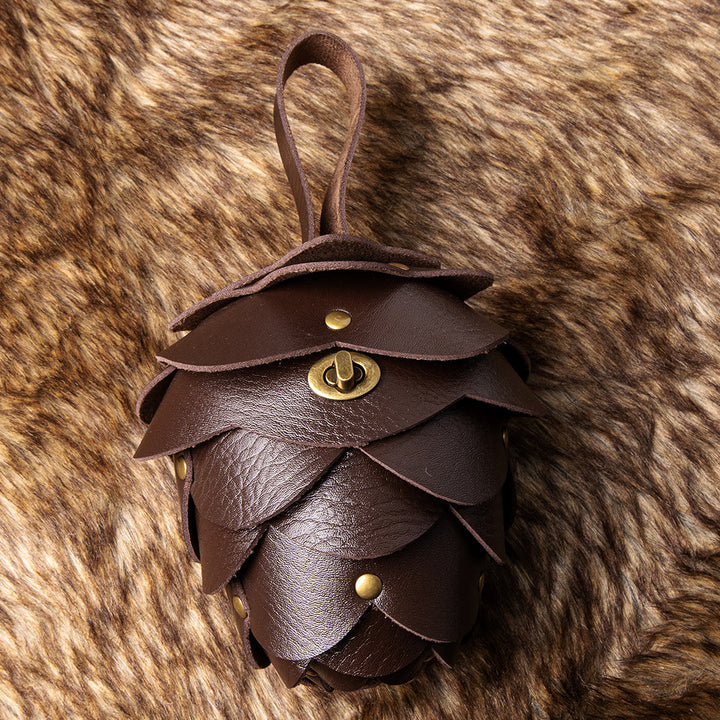 Women's Retro Pinecone-Shaped Personalized Purse Belt Bag - Pinecone - Brown - image 2