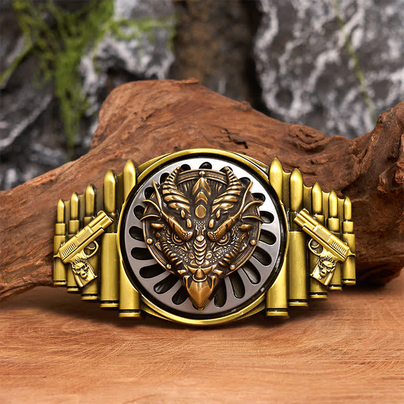 Bronze Sharp-Billed Dragon DIY Rotating Buckle Leather Belt - Sharp-Billed Dragon - Without Belt - Not Included Belt - image 0