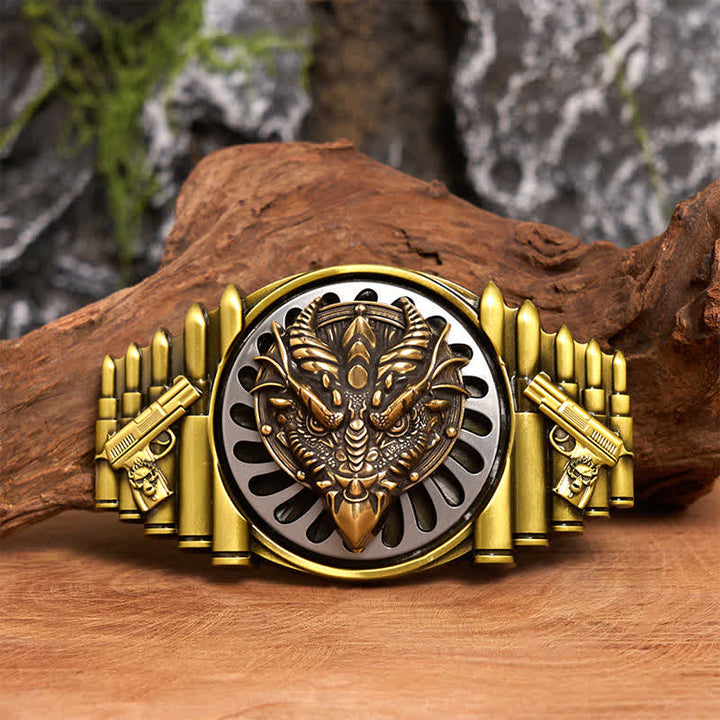 Bronze Sharp-Billed Dragon DIY Rotating Buckle Leather Belt - Sharp-Billed Dragon - Without Belt - Not Included Belt - image 0
