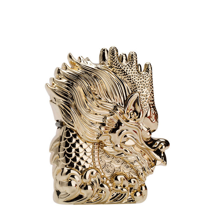 Exquisite Golden Emperor Dragon Windproof Kerosene Lighter - image 2