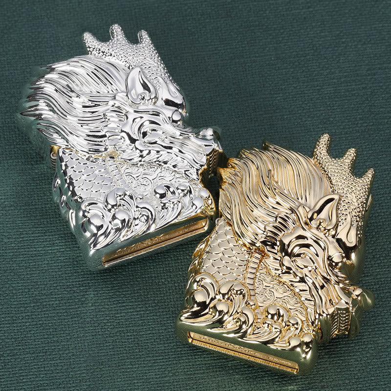 Exquisite Golden Emperor Dragon Windproof Kerosene Lighter - image 3