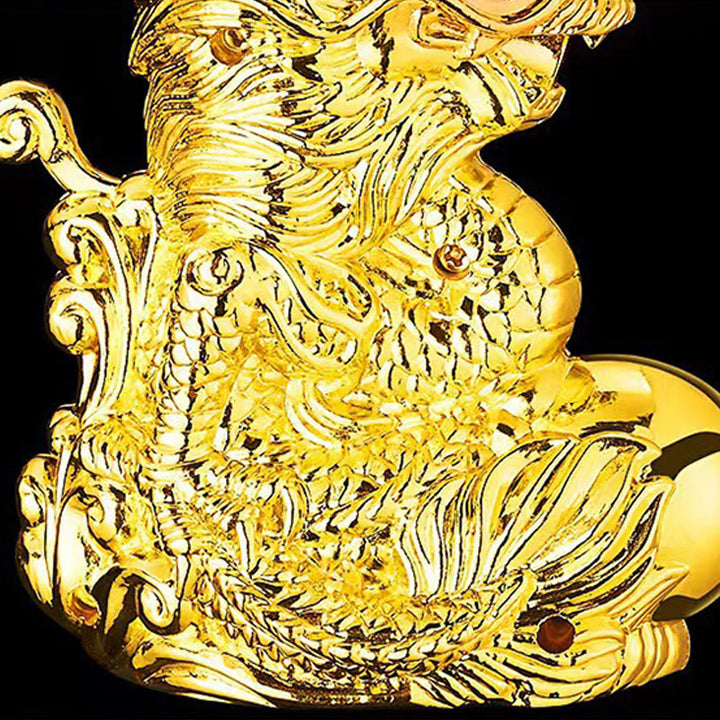Embossed Dragon Playing Pearl Windproof Butane Lighter - image 5