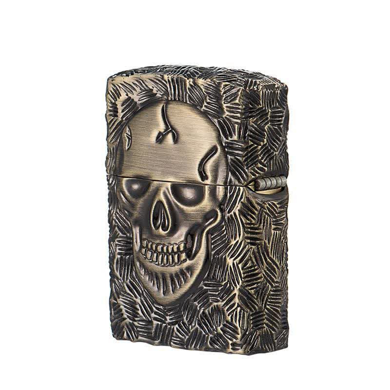 Halloween Skeleton Domineering Refillable Kerosene Lighter - Bronze - image 3