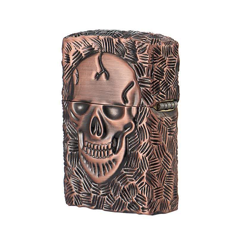 Halloween Skeleton Domineering Refillable Kerosene Lighter - Red Bronze - image 5