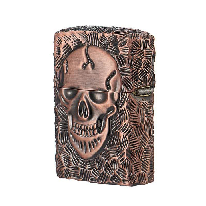 Halloween Skeleton Domineering Refillable Kerosene Lighter - Red Bronze - image 5