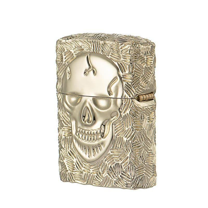 Halloween Skeleton Domineering Refillable Kerosene Lighter - Gold - image 7