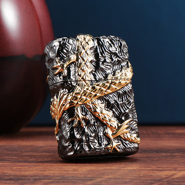 Gold & Black Dragon Tonardo Refillable Kerosene Lighter - image 1