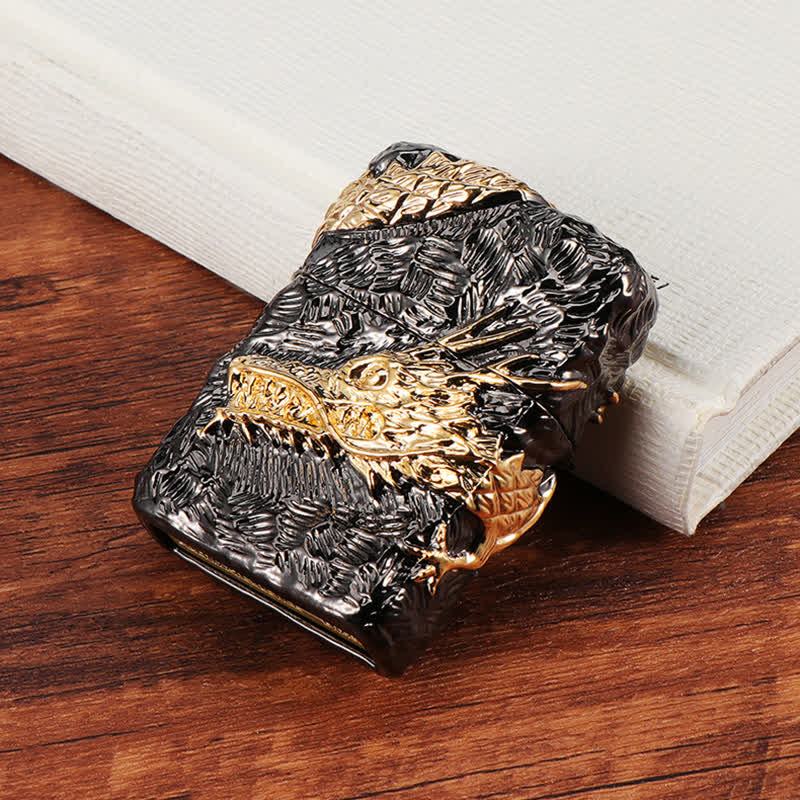 Gold & Black Dragon Tonardo Refillable Kerosene Lighter - image 9